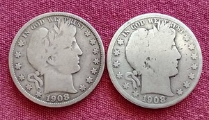 lot 111 image: (2) Barber Half Dollars