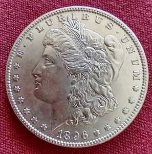 lot 115 image: Beautiful 1896 Morgan Dollar