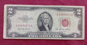 lot 118 image: 1953 Red Seal $2 Note