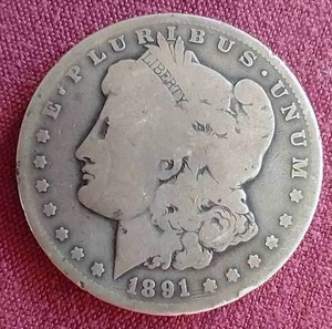 lot 132 image: 1891-O Morgan Dollar