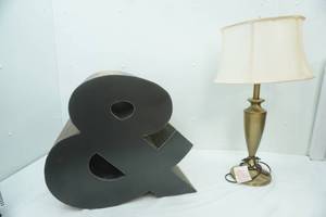 lot 31 image: Ampersand Accent Table and Lamp