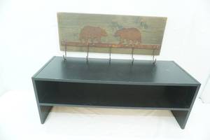 lot 32 image: Wooden Shoe Rack, Decorative Coat Rack