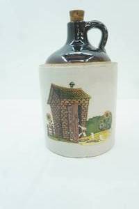 lot 38 image: Antique Two-Toned Crock Jug wTransferware Design on Front