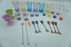 lot 68 image: Colorful Shot Glasses and Stirring Spoons