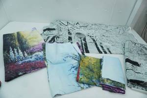 lot 144 image: Wisteria Scene Drapes & Winter Scene Drapes