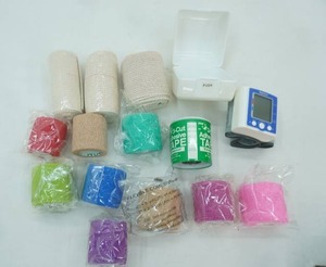 lot 154 image: NEW Flexible Cohesive Bandage Rolls (8), NEW Ace Wraps, and other First-Aid Supplies