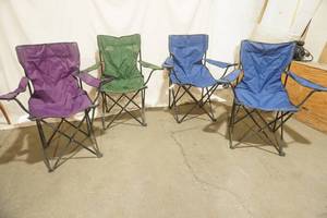 lot 317 image: NEWLIKE NEW Folding Camping Chairs, Lawn Chairs 4ct