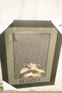 lot 328 image: Vietnam Memorial Wall Framed Print. 30x37