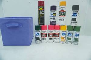 lot 341 image: Spray Paint and Collapsible Storage Bin