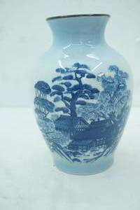 lot 351 image: Andrea by Sadek 9.5 Vase with a Blue Grist Mill Scene