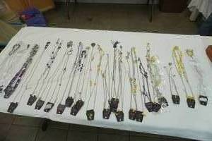 lot 372 image: Jewelry LotL NEW Paparazzi Fashion Jewelry Long Necklace and Earring Set. Yellow & Purple Theme