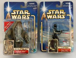 lot 44 image: Vintage STAR WARS A New Hope And Return Of The Jedi Action Figures (New Old Stock)