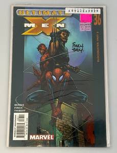 lot 103 image: Autographed By David Finch 2003 Marvel Comics Ultimate X-MEN #36 Spider-Man, Wolverine, Daredevil (Basgged And Carded)
