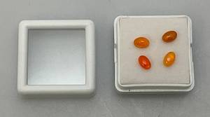 lot 119 image: Four 4 x 6 MM Natural Ethiopian Oval Fire Opals