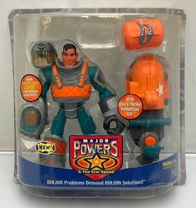 lot 162 image: 2003 Major Powers And The Star Squad Fisher Price Lieutenant Powderkeg Rumble (Open New Old Stock) Missing Card And Tag