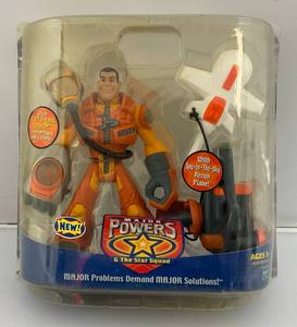lot 163 image: 2003 Major Powers And The Star Squad Fisher Price Captian Jumpjet Flier Air Power Division (Open New Old Stock) Missing Card And Tag