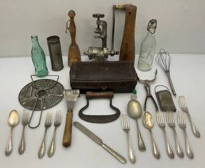 lot 225 image: Misc. Primitive Kitchen Items And More