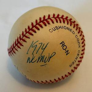 lot 27 image: Steve Garvey Autographed Baseball - 1974 MVP Inscription
