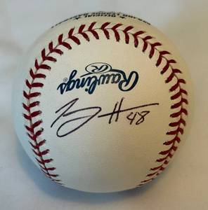 lot 53 image: Tommy Hanson Autographed Baseball - Rawlings Official MLB Selig Ball