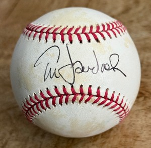 lot 61 image: Tim Laudner Signed Baseball Rawlings OALB Brown Ball Minnesota Twins