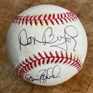 lot 75 image: Don and Damon Buford Signed Baseball Rawlings OALB Brown Ball