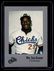 lot 8A image: Bo Jackson RC Minor League Card 1986 Memphis Chicks Silver #28 Rare Rookie Baseball Card
