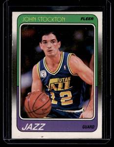lot 24A image: John Stockton RC 1988 Fleer #115 Vintage Rookie Basketball Card
