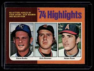 lot 26A image: Nolan Ryan 1975 Topps #7 Highlights Vintage Baseball Card