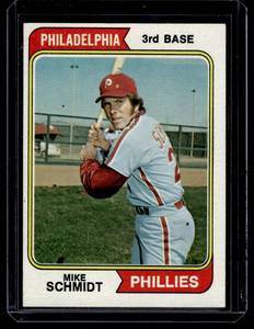 lot 29A image: Mike Schmidt 2nd Year 1974 Topps #283 Vintage Baseball Card