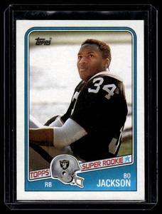 lot 34A image: Bo Jackson RC 1988 Topps # 327 Rookie Football Card