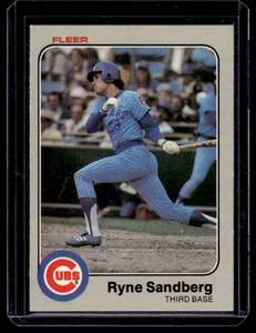 lot 37A image: Ryne Sandberg RC 1983 Fleer #507 Rookie Vintage Baseball Card