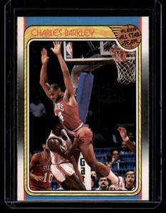 lot 41A image: Charles Barkley 1988 Fleer Sticker All-Star #129 Vintage Basketball Card