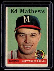 lot 48A image: Ed Mathews 1958 Topps #440 Vintage Baseball Card