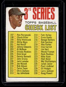lot 49A image: Willie Mays Checklist 1967 Topps #191 Vintage Baseball Card