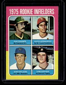 lot 52A image: Keith Hernandez RC 1975 Topps #623 Rookie Infielders Vintage Baseball Card