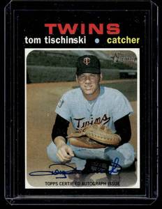 lot 56A image: Tom Tischinski Auto 2020 Topps Heritaged #ROA-TT Signed Minnesota Twins Baseball Card