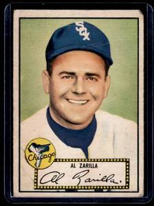 lot 67A image: 1952 Topps Al Zarilla #70 Vintage Baseball Card
