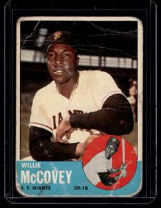 lot 73A image: Willie McCovey 1963 Topps #490 Vintage Baseball Card