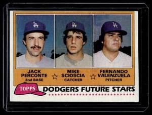 lot 79A image: Fernando Valenzuela RC 1981 Topps Dodgers Future Stars #302 Rookie Baseball Card