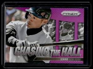 lot 92A image: Ichiro Suzuki Purple Prizm 99 2014 Chasing The Hall #2 Numbered 4299 Baseball Card
