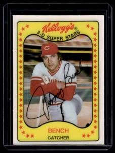 lot 97A image: Johnny Bench 1981 Kelloggs 3-D Super Stars #65 Vintage Baseball Card