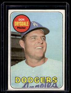 lot 100A image: Don Drysdale 1969 Topps #400 Vintage Baseball Card