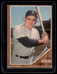 lot 123A image: Yogi Berra 1962 Topps #360 Vintage Baseball Card