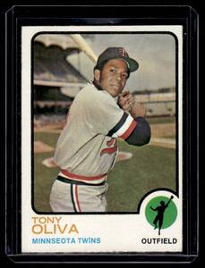 lot 129A image: Tony Oliva 1973 Topps #80 Vintage Minnesota Twins Baseball Card