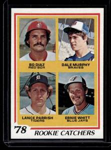 lot 136A image: Dale Murphy Rookie Catchers 1978 Topps #708 Vintage Baseball Card