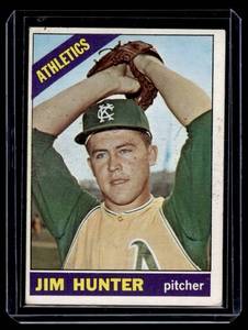lot 139A image: Jim Hunter 2nd Year 2st Solo Card 1966 Topps #36 Vintage Baseball Card