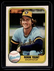 lot 143A image: Robin Yount 1981 Fleer #511 Vintage Baseball Card