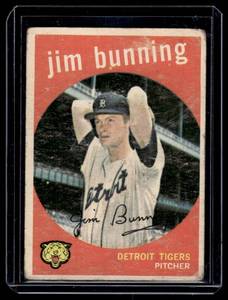 lot 156A image: Jim Bunning 1959 Topps #149 Vintage Baseball Card