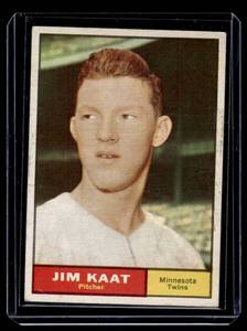 lot 158A image: Jim Kaat 1961 Topps #63 Vintage Minnesota Twins Baseball Card