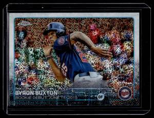 lot 161A image: Byron Buxton RC Pulsar Refractor 2015 Topps Chrome #US136 Rookie Minnesota Twins Baseball Card